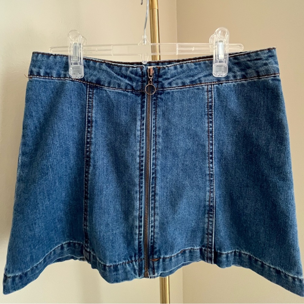 Altar’d State Front Zip Denim Skirt